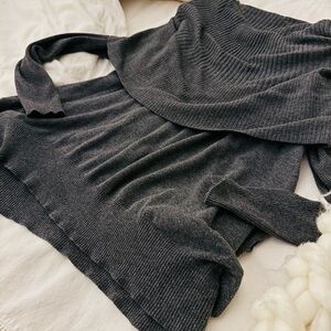 Victoria's Secret Dark Gray Off-the-Shoulder Sweater